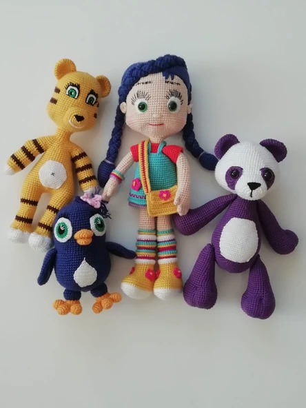 Wissper ve Arkadaşları Takımı Amigurumi Organik Oyuncak ürün görseli 1