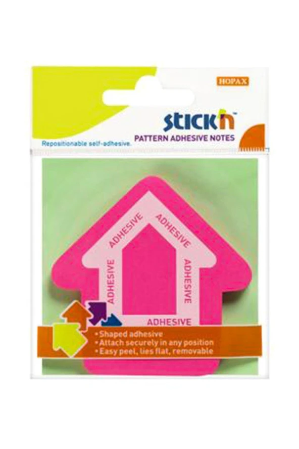 Hopax Stickn Yapışkanlı Not Kağıdı Ok Şekilli 50 Yaprak 70 x 70 mm Pembe ürün görseli 1