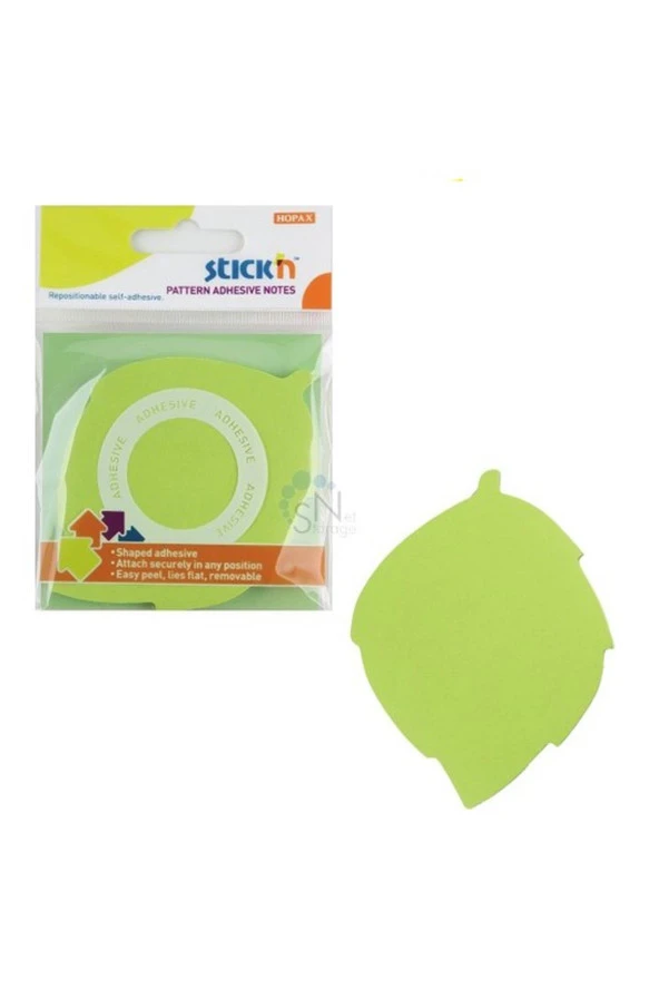 Hopax Stickn Yapışkanlı Not Kağıdı Yaprak Şekilli 50 Yaprak 70x70 mm Yeşil ürün görseli 1
