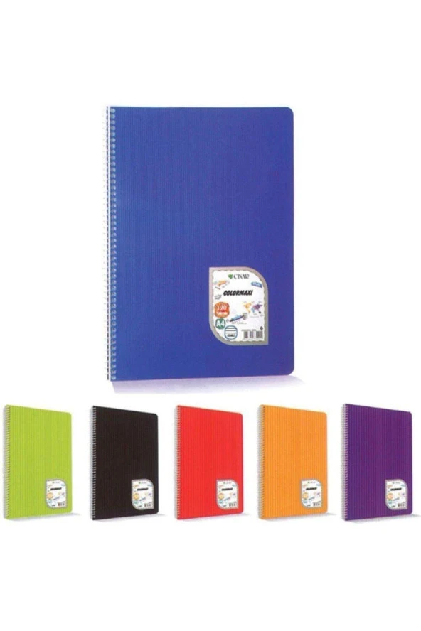 Çınar Colormaxi Spiralli Plastik Kapak A-5 Okul Defteri 96 Yaprak Çizgili 96/1 (12 Li Paket) ürün görseli 1