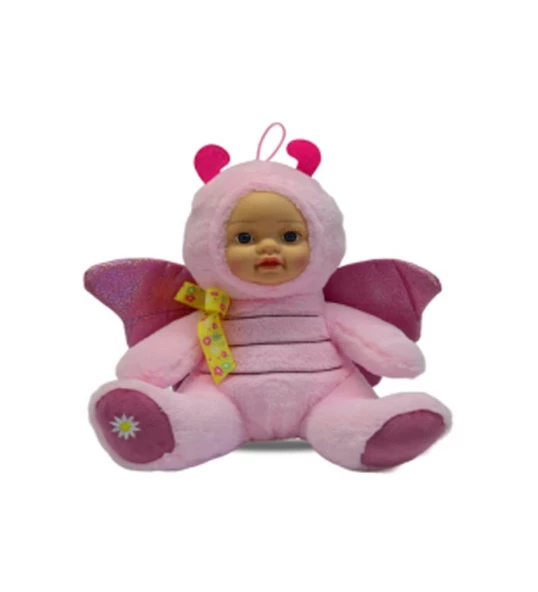 Bebek Yüzlü Sevimli Kelebek Peluş Oyuncak 35 cm Pembe ürün görseli 1