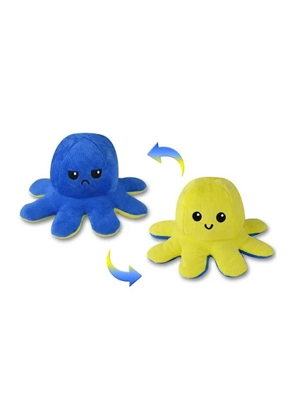 Mood Değiştiren Ahtapot Yastık Çift Yüzlü Ahtapot Peluş 20 Cm - Uyku Ve Oyun Arkadaşı Peluş Oyuncak ürün görseli 1