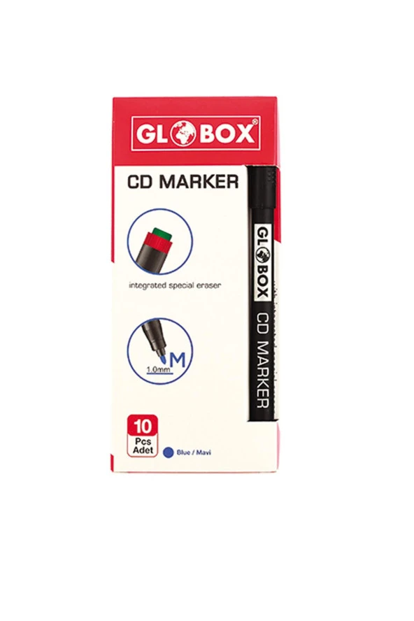 Globox Cd Kalemi Permanent M Seri Mavi (10 Lu Paket) ürün görseli 1