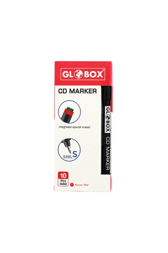Globox Cd Kalemi Permanent S Seri Kırmızı (10 Lu Paket) ürün görseli 1