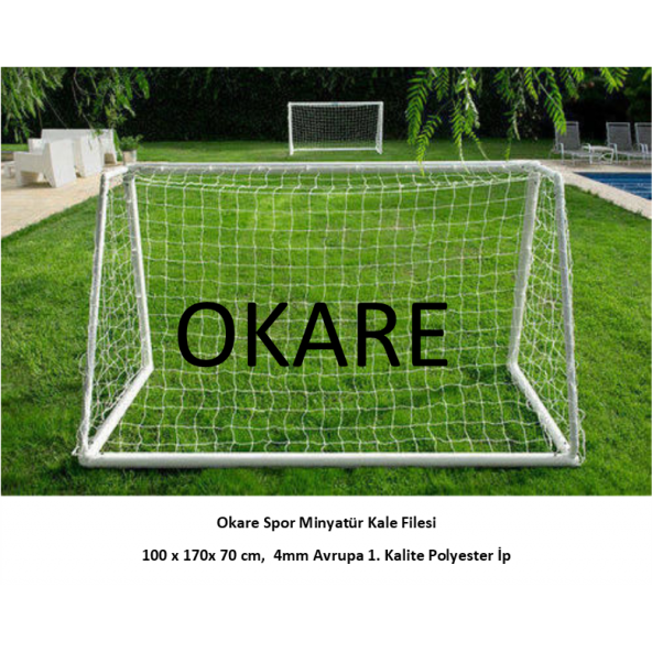 Okare Spor Minyatür Kale Futbol Ağı- 100 x 170 x70 cm - 4mm Polyester ip ürün görseli 1