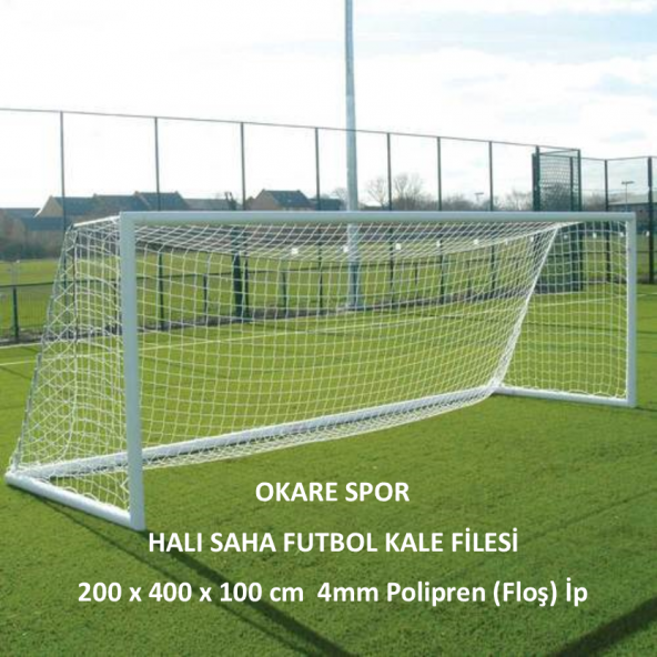 Okare Spor Halı Saha Futbol Kale Filesi 2x4x1m- 4mm Polipren ip ürün görseli 1