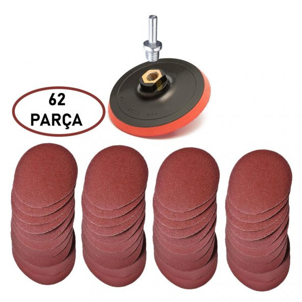62 Parça 115 mm Avuç Taşlama Cırt Zımpara Seti + Matkap Aparatı ürün görseli 1