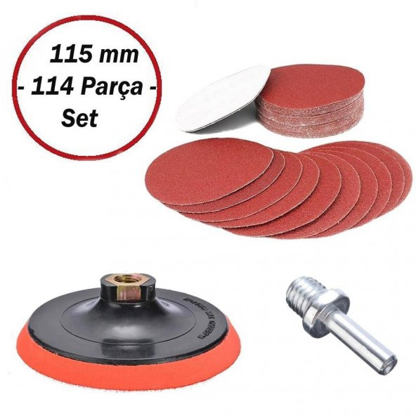 Cırt Zımpara Seti 115 mm 114 PARÇA 40-320 Kum ürün görseli 1