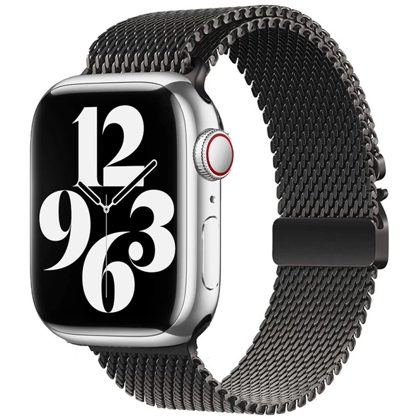 Gpack Apple Watch SE 2 2022 44mm Kordon Metal Tokalı Kalın Yeni Tip Hasır KRD121 ürün görseli 1