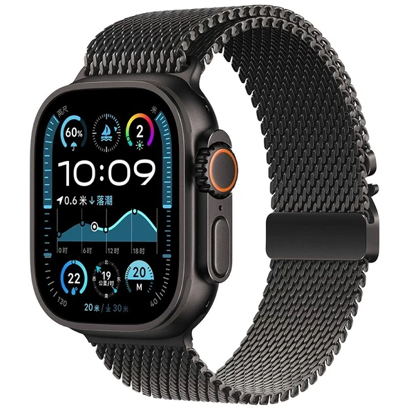 Gpack Apple Watch Ultra Kordon Metal Tokalı Kalın Yeni Tip Hasır KRD121 ürün görseli 1