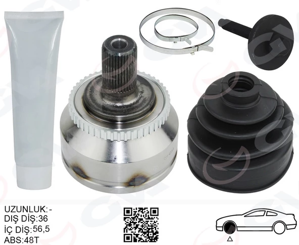 ÖN AKS KAFASI DIŞ SAĞ-SOL VOLVO S60 I 00 10 C70 I 96 02 36 27 56.5 114MM BOY 48 ABS LI ürün görseli 1
