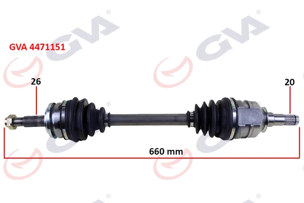 KOMPLE AKS SOL AURIS-COROLLA E15 1.4D 07-11 660mm ürün görseli 1