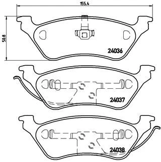 DİSK FREN BALATASI ARKA CHRYSLER USA GRAND VOYAGER 2.4/3.3/2.5D/2.8D 02/00-02/08 ürün görseli 1