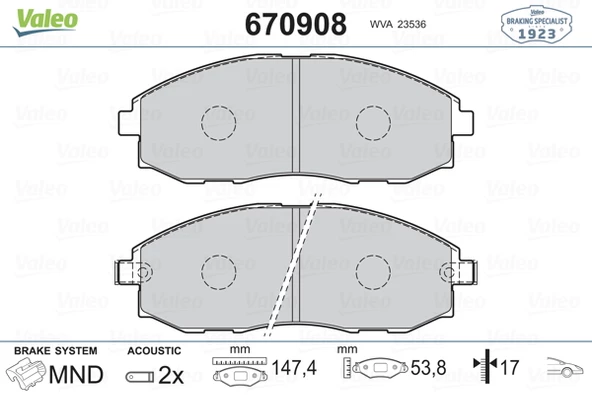 ÖN BALATA STAREX 2.4I-2.5D 97 2.4I-2.5TCI-2.5 CRDI 98 H1 2.4 MPI 4WD-2.5 D/TD-2.5 TCI-2.5 CRDI 9 ürün görseli 1