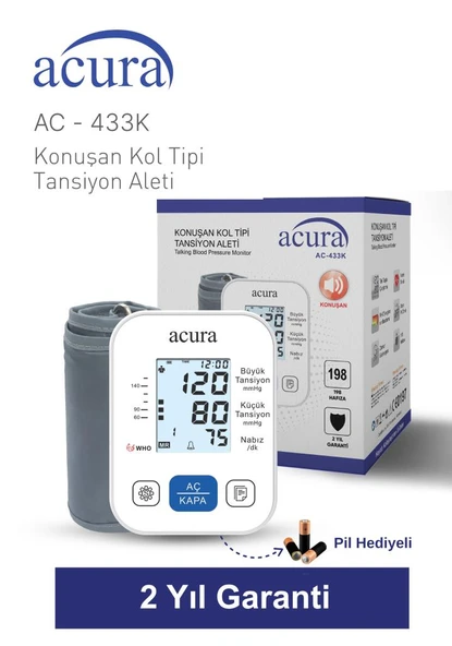 Acura Ac-433 K Geniş Ekranlı Türkçe Konuşan Tansiyon Aleti ürün görseli 1