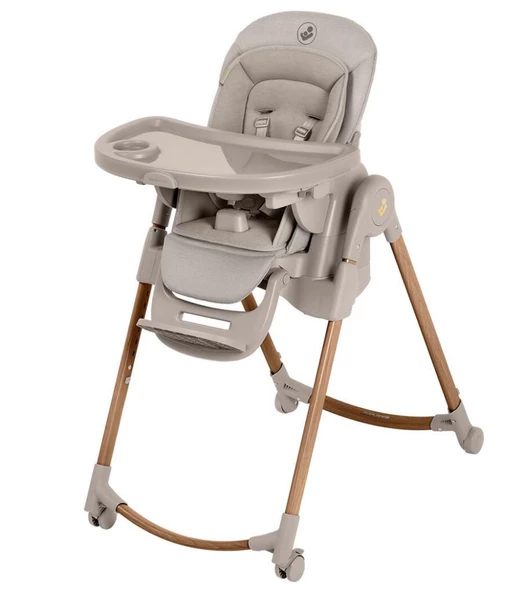 Maxi-Cosi Minla Plus 6'sı Bir Arada Ahşap Görünümlü 4 Tekerlekli Mama Sandalyesi Beige ürün görseli 1