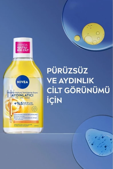 Nivea Aydınlatıcı Micellar Makyaj Temizleme Suyu Serum İçerikli Donuk ve Hassas Cilt Tipleri 400 ml ürün görseli 1