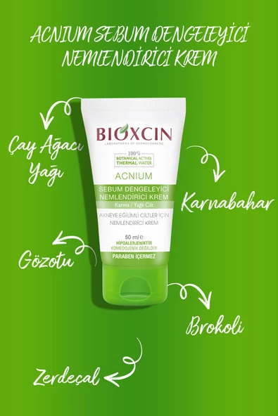 BİOXCİN ACNİUM DENGELEYİCİ NEMLENDİRİ KREM 50 ML - Resim 3