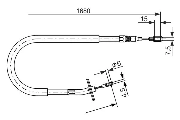 FREN HALATI SAG ARKA 1680mm MERCEDES SPRINTER 901 904 95 06 ürün görseli 1