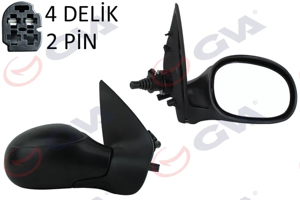 DIŞ DİKİZ AYNASI SAĞ 206 98 MEKANİK ISITMALI SENSÖRLÜ KONVEKS 2 FİŞ VM-206HSR ürün görseli 1