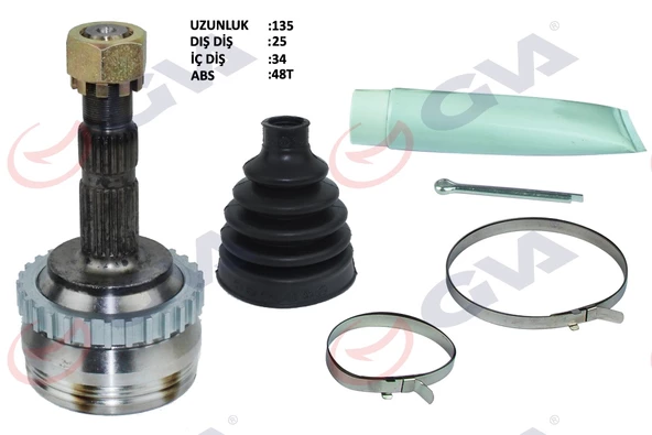AKS KAFASI DIŞ ÖN CORSA C-COMBO 1.3 CDTI-1.7DTI 00-06 ABS Lİ 29 DİŞ 22x28x52 150mm ürün görseli 1