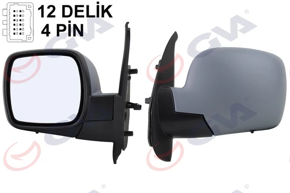 DIŞ DİKİZ AYNASI SOL KANGOO 08 ELEKTRİKLİ ISITMALI ASTARLI KONVEKS 5 FİŞ VM-6131EHPL ürün görseli 1