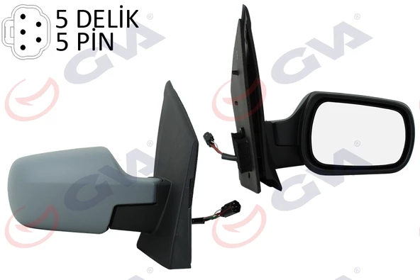 DIŞ DİKİZ AYNASI SAĞ FIESTA 02 ELEKTRİKLİ ISITMALI ASTARLI KONVEKS 5 FİŞ VM-312EHPR ürün görseli 1