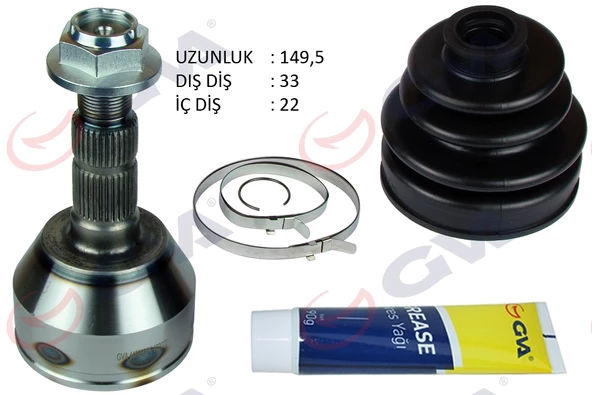 AKS KAFASI DIŞ ÖN ASTRA H-ZAFIRA B 1.4i-1.i6 04-09 33x22x53 149.5mm ürün görseli 1