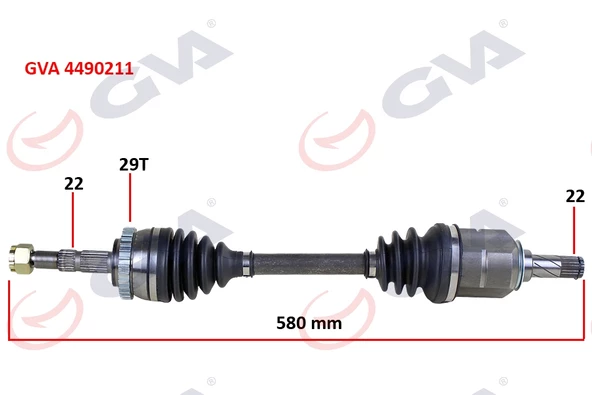 KOMPLE AKS SOL CORSA C-COMBO 1.2-1.4 16V 1.3 CDTI-1.7DTI 00-06 29 DİŞ ABS Lİ 580mm ürün görseli 1