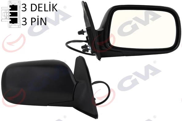 DIŞ DİKİZ AYNASI SAĞ COROLLA 97 ELEKTRİKLİ ISITMALI KONVEKS 3 FİŞ VM-278ER ürün görseli 1