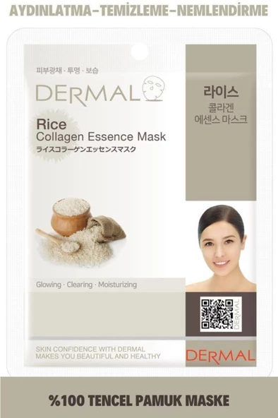 Dermal Arındırıcı, Nemlendirici Ve Ton Eşitleyici Pirinç Özlü Kollajen Maske 23 Gr ürün görseli 1
