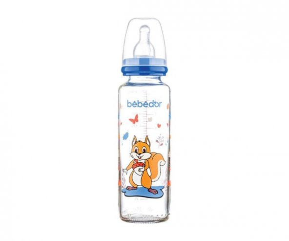 Bebedor 31302 Desenli Cam Biberon 250 Ml - Koyu Mavi ürün görseli 1