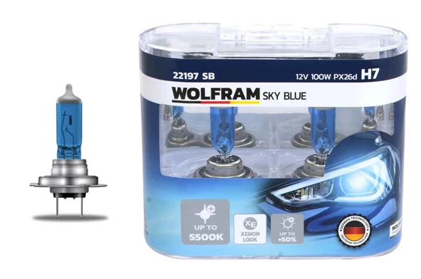 AMPUL 12V H7 100 PX26d SKY BLUE BEYAZ IŞIK ürün görseli 1