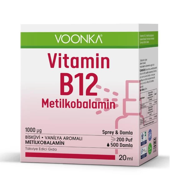 Voonka Vıtamın B12 Metılkobalamın Damla / Sprey 20 ml ürün görseli 1