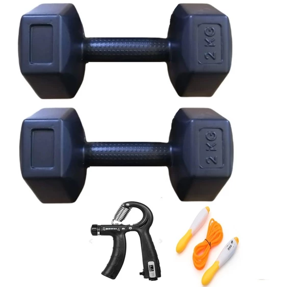 PS SPOR 2 KG DAMBIL + SAYAÇLI ATLAMA İPİ + SAYAÇLI AYARLANABİLİR EL YAYI ürün görseli 1