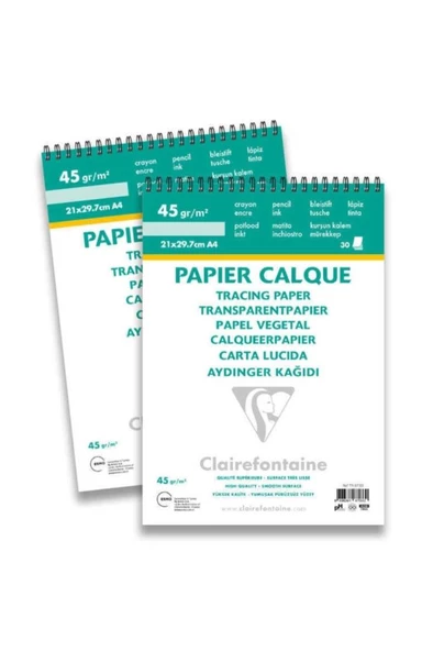 Clairefontaine Eskiz Blok A4 40/45gr 30 Yaprak Üstten Spiralli ürün görseli 1