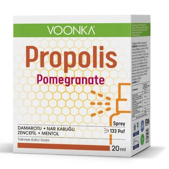 Voonka Propolis Pomegranate Sprey Takviye Edici Gıda 20 ml ürün görseli 1