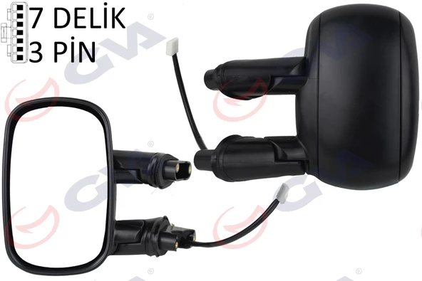DIŞ DİKİZ AYNASI SOL ELEKTRİKLİ ASTARLI FIAT DOBLO 00 10 KONVEKS 3 FİŞ ürün görseli 1
