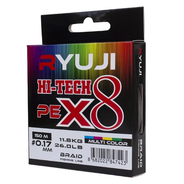 Ryuji HI-Tech PE 8B Multicolor 150m İp Misina Kalınlık (mm) : 0,27mm ürün görseli 1
