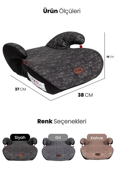 BEBEK KOLTUK YÜKSELTİCİ BODSTER SİYAH YAŞ GRUP II-III/15-36 KG ürün görseli 1