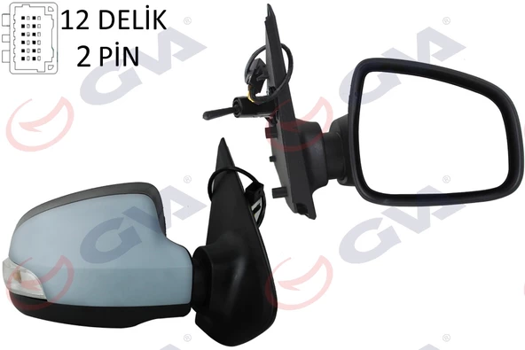 DIŞ DİKİZ AYNASI SAĞ SYMBOL-SANDERO 13 1 MEKANİK SİNYALLİ ASTARLI KONVEKS 2 FİŞ VM-6129PR ürün görseli 1