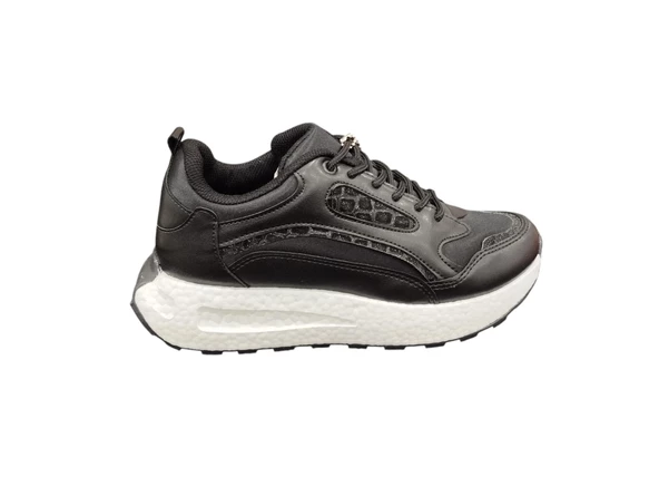 Flet Ortopedik Köpük Taban Simli Kadın Günlük Sneaker Spor Ayakkabı ürün görseli 1