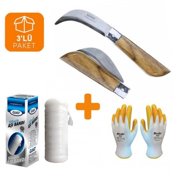 Bayram Aşı Bıçağı Paslanmaz 22 cm No:3 + Aşı Bandı (3lü Paket) ürün görseli 1