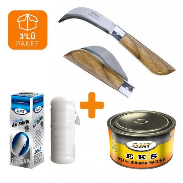 Bayram Aşı Bıçağı 22 cm No:3 + Aşı Macunu + Aşı Bandı (3lü Paket) ürün görseli 1