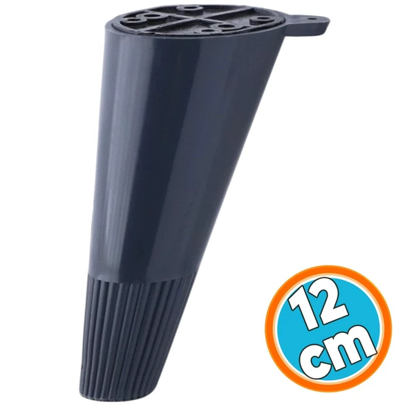 Mobilya Yükseltici Baza Ayağı Koltuk Kanepe Altı Puf Ayakları Açılı Konik 12 cm Antrasit Ayak ürün görseli 1