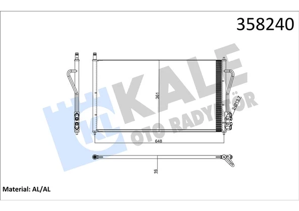 KLIMA RADYATORU FOCUS II 1.4 16V 1.8TDCI 1.6 ZETEC S 16V 98 04 ürün görseli 1