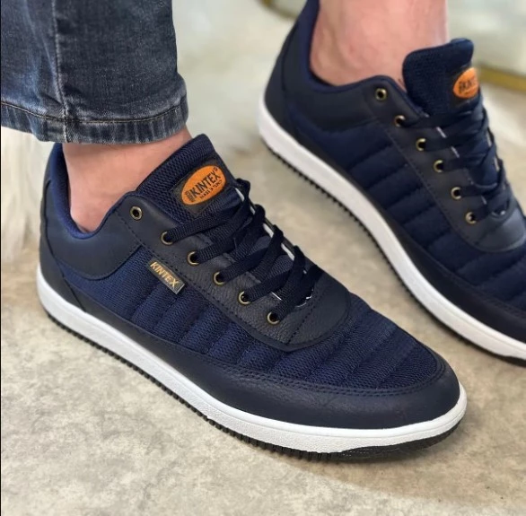 Kintex Günlük Erkek Sneaker Bağcıklı Hafif Rahat Fileli Hava Alabilen Yürüyüş Lacivert Spor Ayakkabı ürün görseli 1