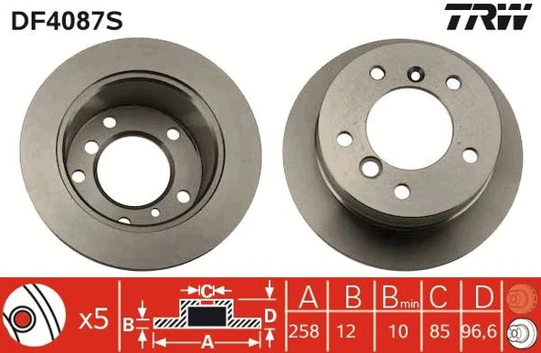 FREN DISKI ARKA MERCEDES W463 B901 B904 . VW LT 28-35-46 ürün görseli 1