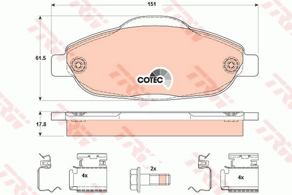 ÖN BALATA P308 1.4 1.6 HDİ 2.0 HDİ 07 P308 SW 07 P308 CC 1.6 HDİ 09 P3008 13 1.6 HDI-VTI ürün görseli 1