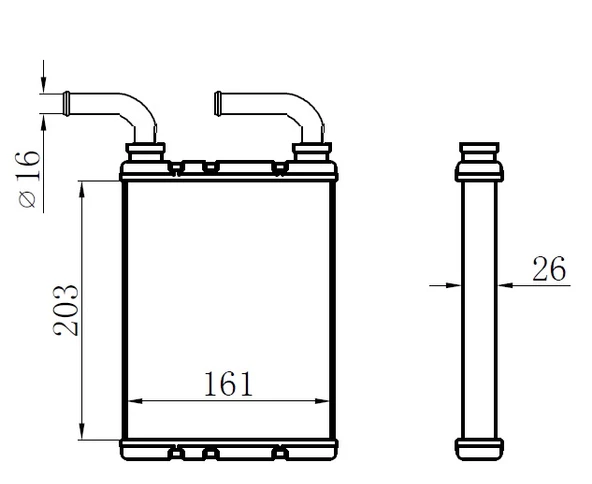 KALORİFER RADYATÖRÜ BRAZİNG FLUENCE DÜZ ÇIKIŞ BORULU 203X166X29 A/M ürün görseli 1